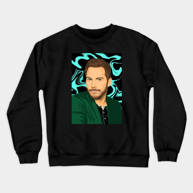 Chris Pratt Pop Art Portrait Crewneck Sweatshirt by NibsonMother